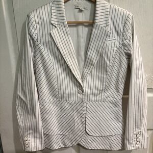 Women's Cato Blue Striped Lined Blazer Size 8 Nice Taylored Jacket